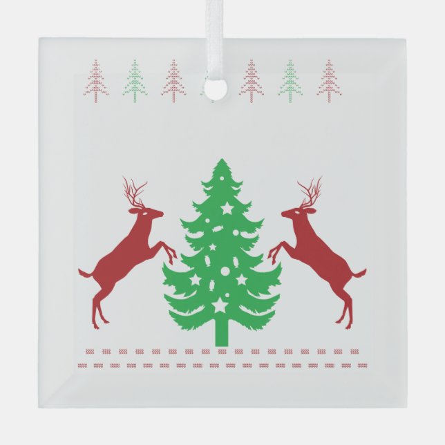 Merry Christmas and a Happy New Year! Glass Ornament (Front)