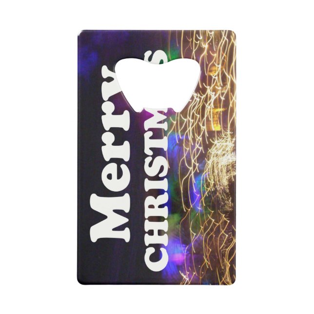 Merry Christmas and a Happy New Year Greetings Credit Card Bottle Opener (Front)