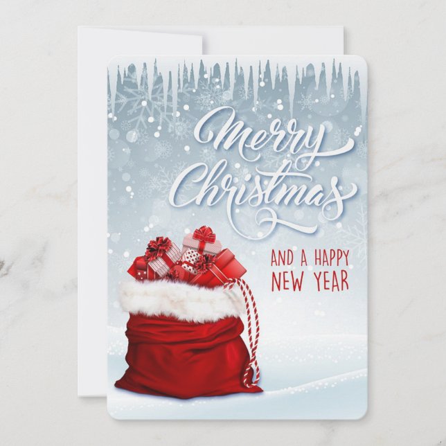 Merry Christmas and a Happy New Year Holiday Card (Front)
