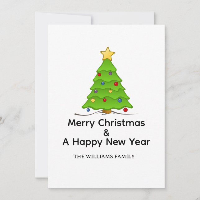Merry Christmas And A Happy New Year Holiday Card (Front)