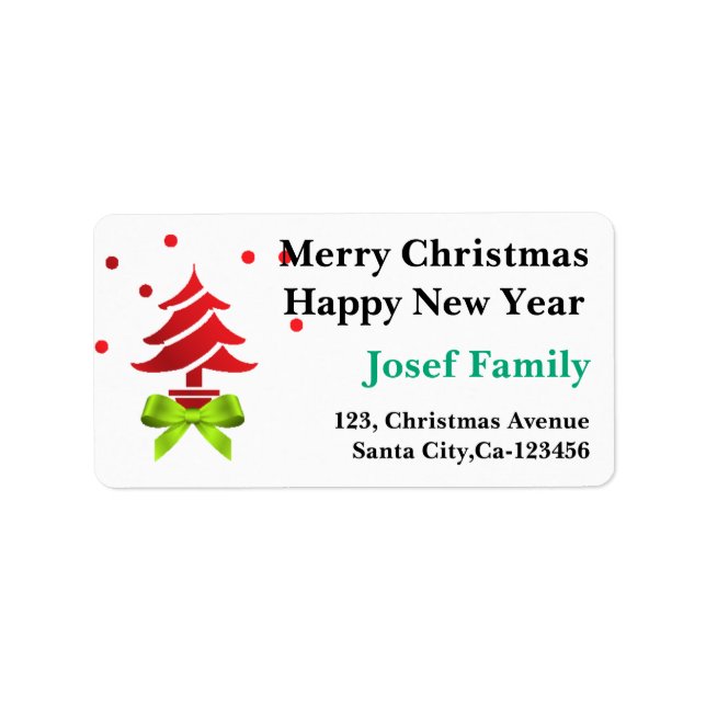 Merry Christmas and a Happy New Year! Label (Front)