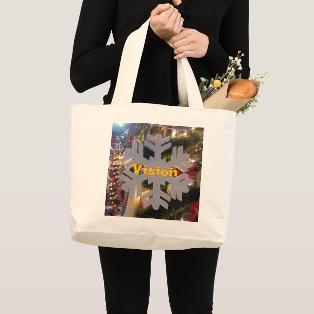 Merry Christmas and a Happy New Year Large Tote Bag (Front (Product))
