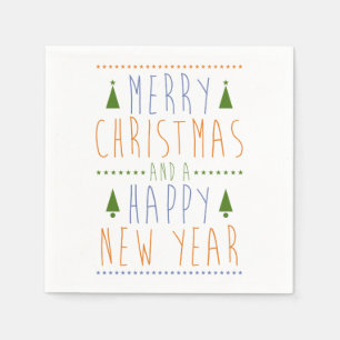 Merry Christmas and a Happy New Year Napkin