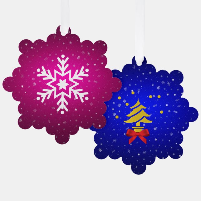 Merry Christmas and a Happy New Year! Ornament Card (Front/Back)