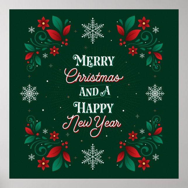 Merry Christmas and a Happy New Year Poster 24x24 (Front)