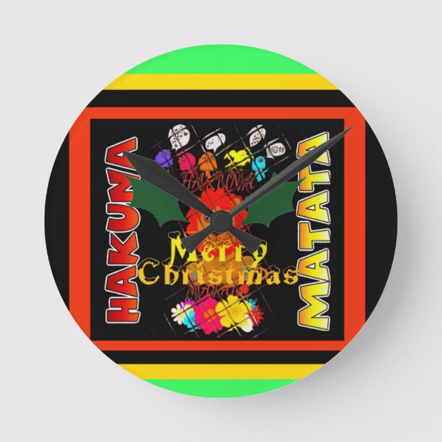 Merry Christmas and a Happy New Year Round Clock (Front)