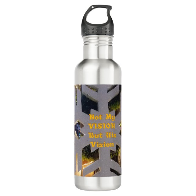 Merry Christmas and a Happy New Year Snowflake Art 710 Ml Water Bottle (Front)