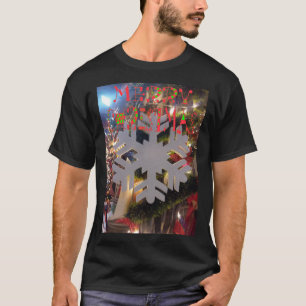 Merry Christmas and a Happy New Year Snowflake Art T-Shirt