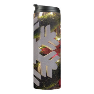 Merry Christmas and a Happy New Year Snowflake Art Thermal Tumbler