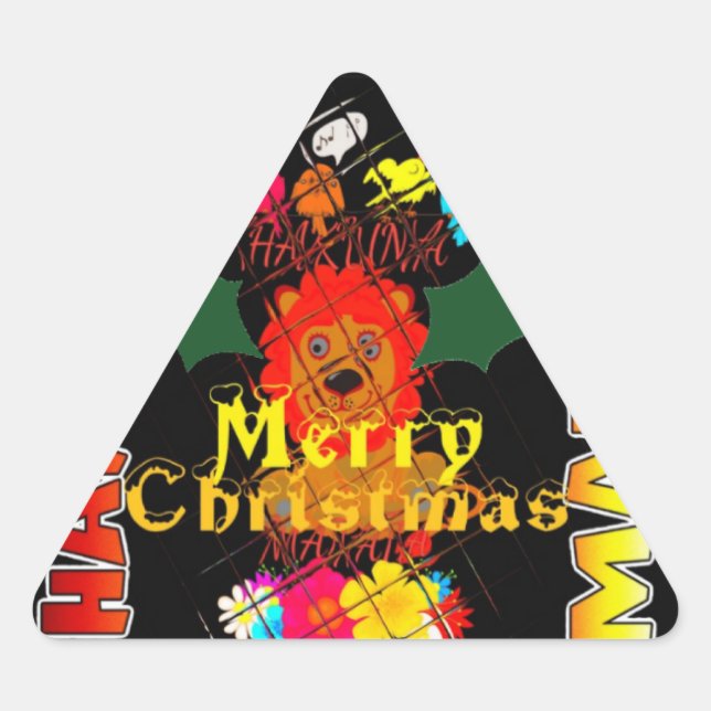 Merry Christmas and a Happy New Year Triangle Sticker (Front)