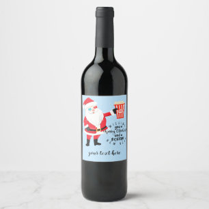 merry christmas and a poppin' new year popcorn wine label