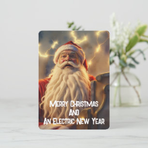 Merry Christmas and an Electric New Year Holiday Card