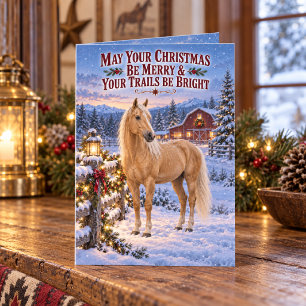 Merry Christmas and Bright Trails Palomino Card