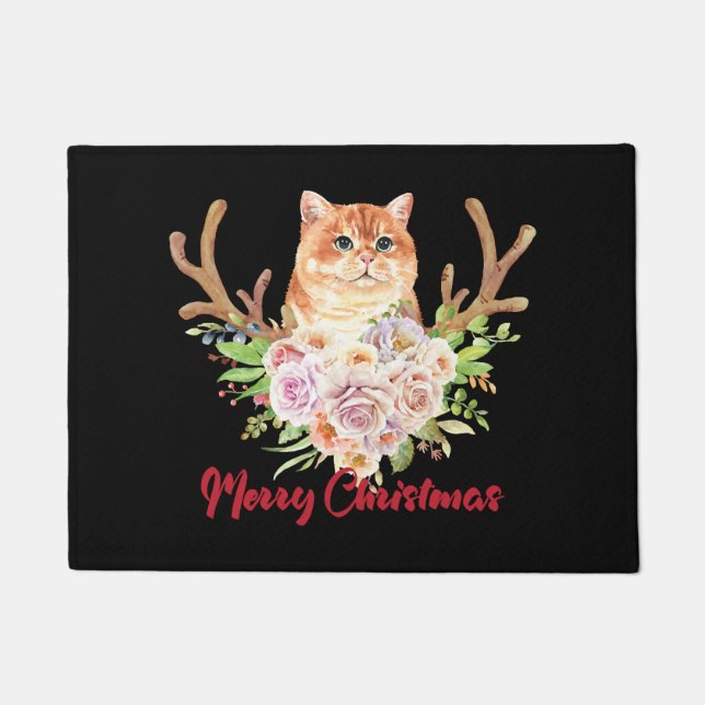 Merry Christmas and Cat Doormat (Front)
