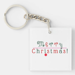 Merry Christmas and Hanging Ornament Keychain