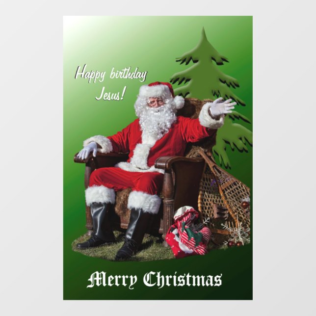 MERRY CHRISTMAS AND HAPPY BIRTHDAY JESUS WINDOW CLING (Sheet)