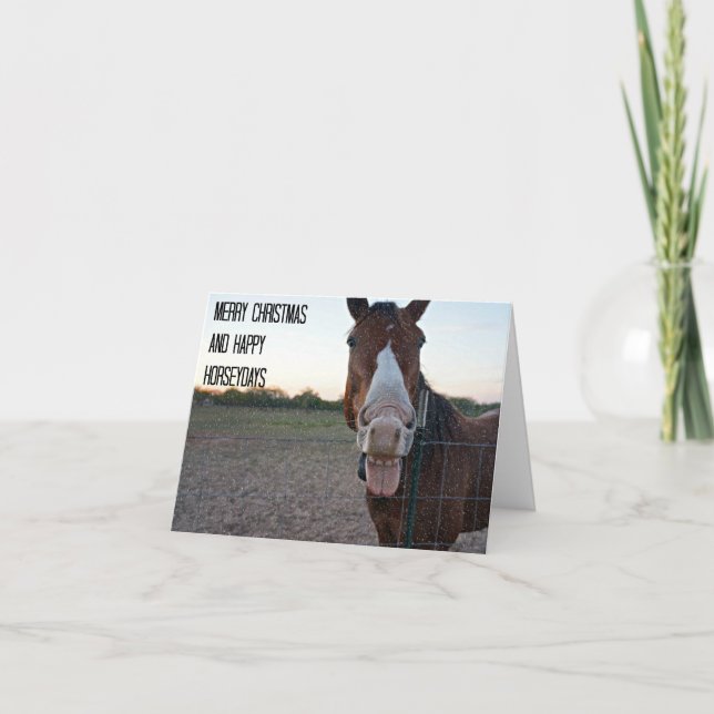 Merry Christmas and Happy Horseydays Holiday Card (Front)