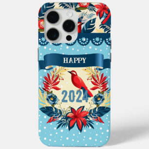 Merry Christmas and Happy New Year! 2024 Red Bird iPhone 15 Pro Max Case