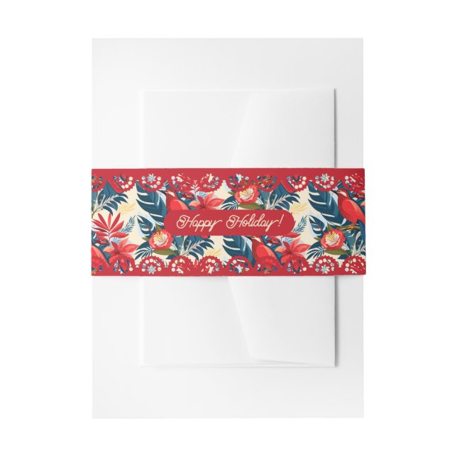 Merry Christmas and Happy New Year! 2025 Blue Bird Invitation Belly Band (Front Example)