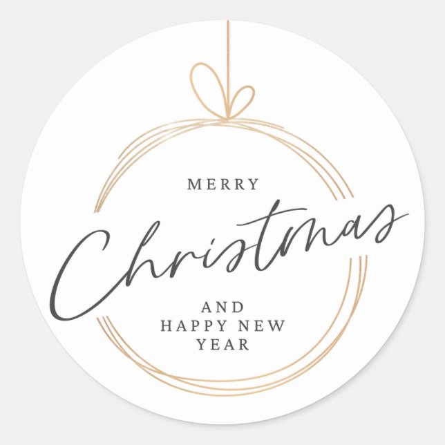 Merry Christmas and Happy New Year 2025 Classic Round Sticker (Front)