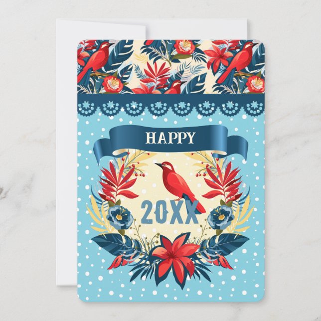 Merry Christmas and Happy New Year! 2026 Red Bird Holiday Card (Front)