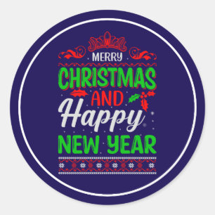 Merry Christmas And Happy New Year-61064 Classic Round Sticker