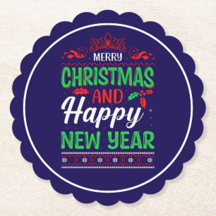 Merry Christmas And Happy New Year-61064 Hoodie Paper Coaster