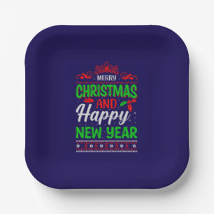 Merry Christmas And Happy New Year-61064 Paper Plate
