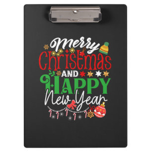 Merry Christmas And Happy New Year-67342 Clipboard
