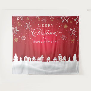 Merry Christmas and Happy New Year backdrop  Tapestry