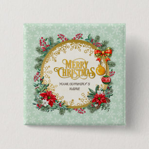 Merry Christmas and Happy New Year By Love 2 Inch Square Button