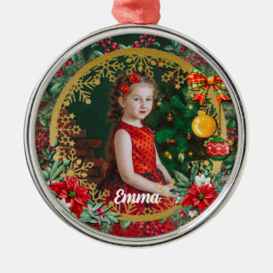 Merry Christmas and Happy New Year By Love Metal Ornament