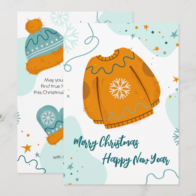 Merry Christmas and Happy New Year  Card (Front/Back)