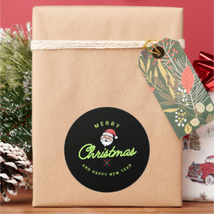 Merry Christmas and Happy New Year Classic Round Sticker