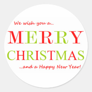 Merry Christmas and Happy New Year Classic Round Sticker