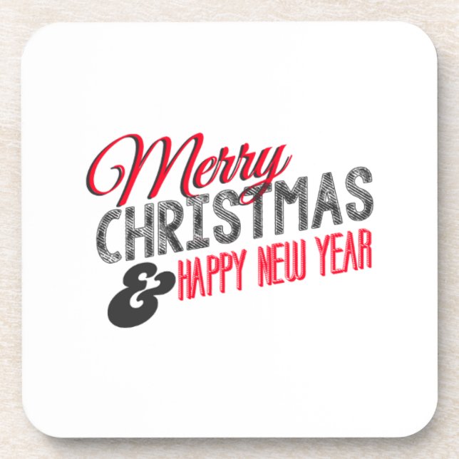 Merry Christmas and happy new year Coaster (Front)