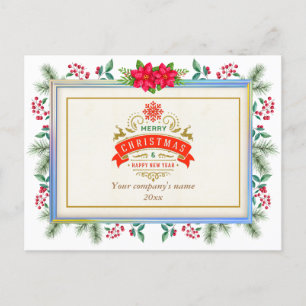 Merry Christmas and Happy New Year, Colourful Fram Postcard
