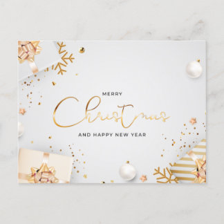 Merry Christmas and Happy New Year Design Postcard