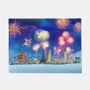 merry christmas and happy new year doormat