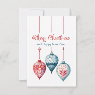 Merry Christmas and Happy New Year greeting card