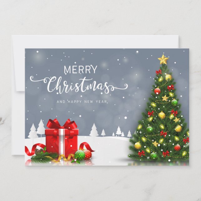 Merry Christmas and Happy New Year Holiday Card (Front)