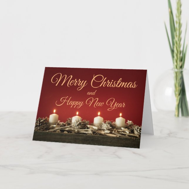 Merry Christmas and Happy New Year Holiday Card (Front)