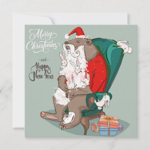 Merry Christmas and Happy New Year  Holiday Card