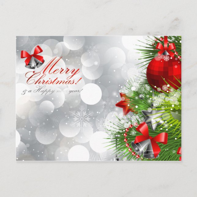 merry christmas and happy new year holiday postcard (Front)