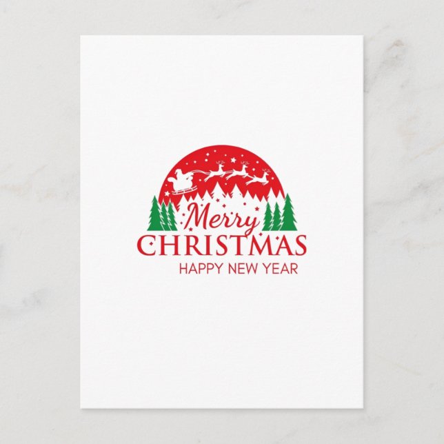 merry christmas and happy new year  holiday postcard (Front)