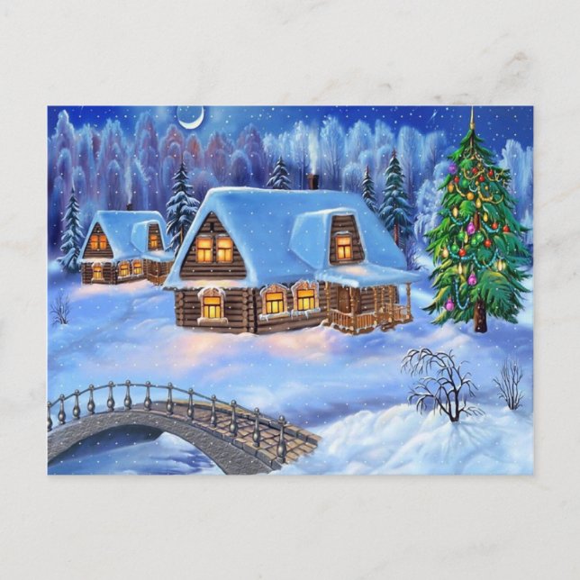 merry christmas and happy new year holiday postcard (Front)