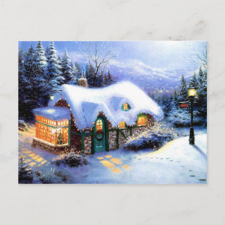 merry christmas and happy new year holiday postcard