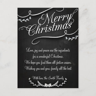 Merry Christmas and Happy New Year Holiday Postcard