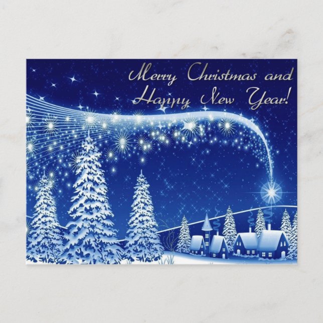 merry christmas and happy new year holiday postcard (Front)