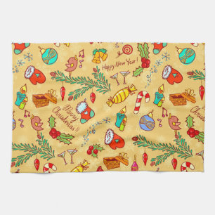 Merry Christmas And Happy New Year Kitchen Towel